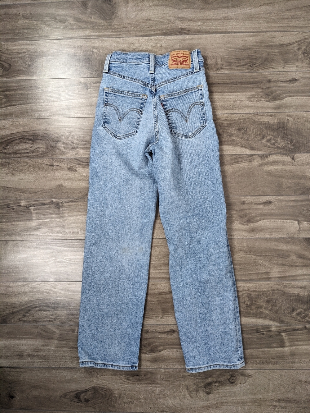 Levi's Women's Jeans Ribcage Straight Ankle Size 23 L27 Blue Cotton Blend - Picture 2 of 14